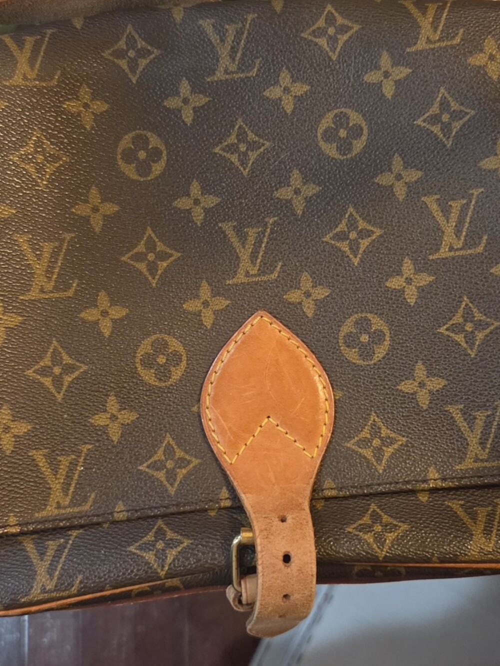 Louis Vuitton Monogram Canvas Briefcase with Brown and Tan Accents